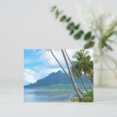 Palmen und Berge in Bora Bora Postkarte (Stehend Vorderseite)