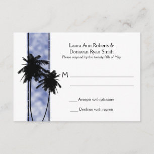 Palmen und blaues UAWG RSVP Karte