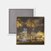 Palmen und CBD bei Nacht, Sydney, New South Magnet (Vorderseite/Rückseite)