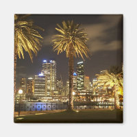 Palmen und CBD bei Nacht, Sydney, New South