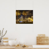 Palmen und CBD bei Nacht, Sydney, New South Poster (Küche)