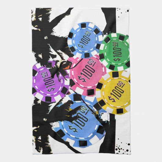 PALMEN UND CHIPS KÜCHENTUCH (Vertikal)