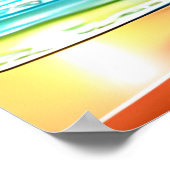 Palmen und farbenfroher Sonnenuntergang Poster (Ecke)