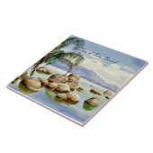 Palmen und Felsen in der Bucht von Rio, Brasilien Fliese (Seite)