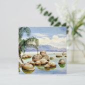 Palmen und Felsen in der Bucht von Rio, Brasilien Karte (Stehend Vorderseite)