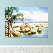 Palmen und Felsen in der Bucht von Rio, Brasilien Leinwanddruck (Insitu (Holzboden))