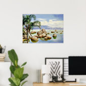 Palmen und Felsen in der Bucht von Rio, Brasilien Poster (Heimbüro)