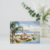 Palmen und Felsen in der Bucht von Rio, Brasilien Postkarte (Stehend Vorderseite)