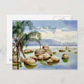 Palmen und Felsen in der Bucht von Rio, Brasilien Postkarte (Vorne/Hinten)