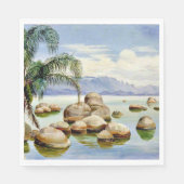 Palmen und Felsen in der Bucht von Rio, Brasilien Serviette (Vorderseite)