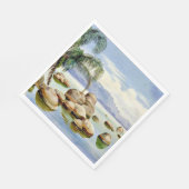 Palmen und Felsen in der Bucht von Rio, Brasilien Serviette (Ecke)