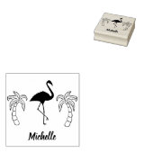Palmen und Flamingos Personalisiert Gummistempel (Stempel)