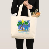 Palmen und Flip Flops Beach Tote Bag Jumbo Stoffbeutel (Vorderseite (Produkt))
