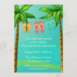 Palmen und Flip Flops, Sommer-Party Einladung