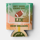 Palmen und Fußball Uprights Game Day Dosenkühler (Vorderseite)