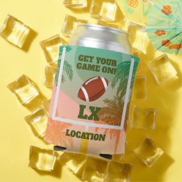 Palmen und Fußball Uprights Game Day Dosenkühler