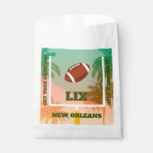 Palmen und Fußball Uprights Party Geschenktütchen (Vorderseite)