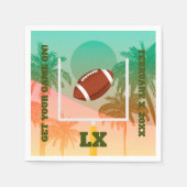 Palmen und Fußball Uprights Party Paper Serviette (Vorderseite)