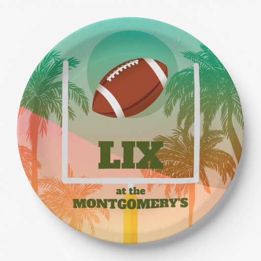 Palmen und Fußball Uprights Party Pappteller (Vorderseite)