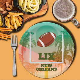 Palmen und Fußball Uprights Party Pappteller