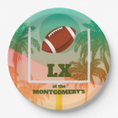 Palmen und Fußball Uprights Party Pappteller (Vorderseite)