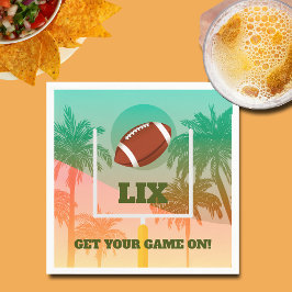 Palmen und Fußball Uprights Party Serviette