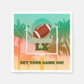 Palmen und Fußball Uprights Party Serviette (Vorderseite)