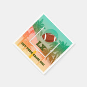 Palmen und Fußball Uprights Party Serviette (Ecke)