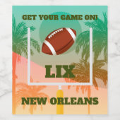 Palmen und Fußball Uprights Party Weinetikett (Einzelnes Label)