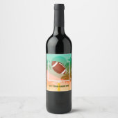 Palmen und Fußball Uprights Party Weinetikett (Vorderseite)