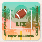 Palmen und Fußballeen Rechteckiger Pappuntersetzer (Vorderseite)