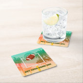 Palmen und Fußballeen Rechteckiger Pappuntersetzer (Vor Ort)