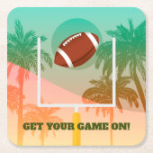 Palmen und Fußballeen Rechteckiger Pappuntersetzer (Vorderseite)