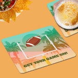 Palmen und Fußballeen Rechteckiger Pappuntersetzer<br><div class="desc">Fußball-Spiel Tag schwere Papier Zellstoff UNTERSETZER Superfans werden Liebe mit Palmen und ein Fußball Segelboot durch die Hügel. Ideal für das große Spiel. PARTY EINLADUNGEN,  Teller,  Servietten und vieles mehr in unserem Geschäft.</div>