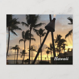 Palmen und hawaiianischer Sonnenuntergang Postkarte