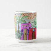 Palmen und Huts Kaffeetasse (Mittel)