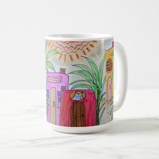 Palmen und Huts Kaffeetasse (VorderseiteRechts)