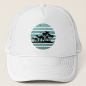Palmen und Kamele Truckerkappe (Vorderseite)