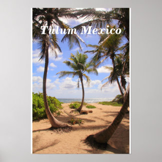 Palmen und Karibik Sea Tulum Mexico Poster