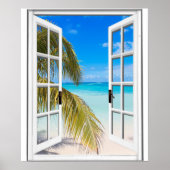 Palmen und künstliche Beachansicht Poster (Vorne)