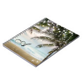 Palmen und Lichter des tropischen Strandes Notizblock (Linke Seite)