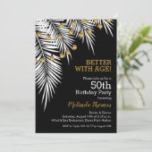 Palmen und Lichter Schwarz und Gold 50. Geburtstag (Stehend Vorderseite)