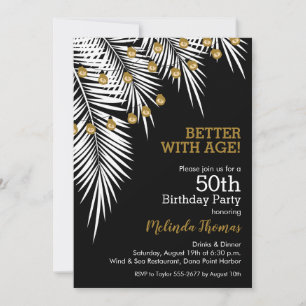 Palmen und Lichter Schwarz und Gold 50. Geburtstag