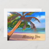 Palmen und Meereskunst | SPRICHWORT Postkarte (Vorne/Hinten)