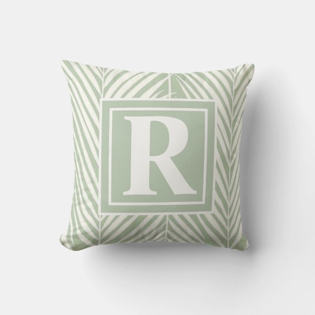 Palmen und Monogram Beach House Kissen (Vorderseite)