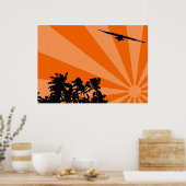 Palmen und Möwen Print Poster (Küche)