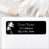 Palmen und Name Rücksendeadresse Schwarz-weiß (Insitu)