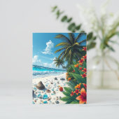Palmen und Ocean Shore Sprichwort Hi Postkarte (Stehend Vorderseite)