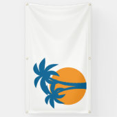 Palmen und Orangensonne Banner (Vertikal)