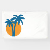 Palmen und Orangensonne Banner (Horizontal)